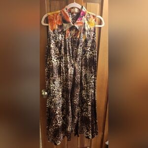 Beautiful Gottex Swim Cover Up. Animal Print With Tropical Colors at Top.  M/L